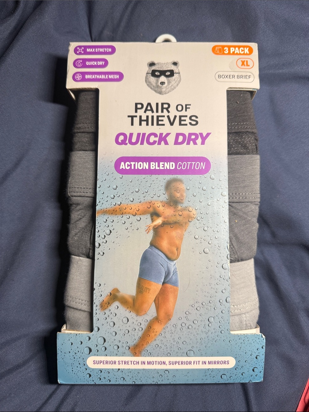 Pair of Thieves XL Boxer Briefs Quick Dry Action Blend 3 pack 

Bin 5 #80